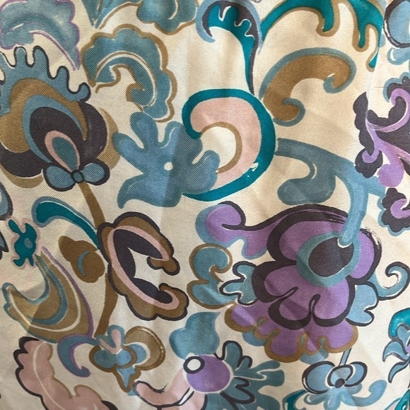 See By Chloe Silk Blouse 3/4 Sleeves Retro Floral Print Paisley Size 2 - Picture 6 of 11